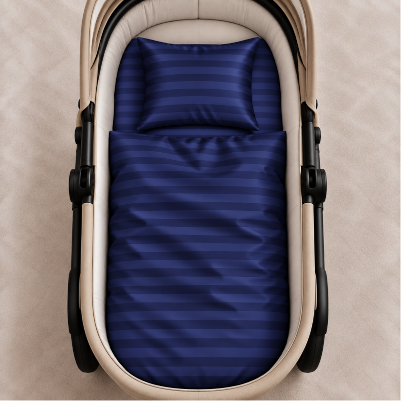 Комплект постельного белья в коляску 60*80 Satin Jacquard Blu sea - 1