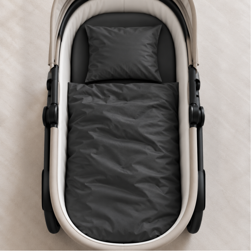 Комплект постельного белья в коляску 60*80 Satin Light Pro 10-005 Dark Gray - 1