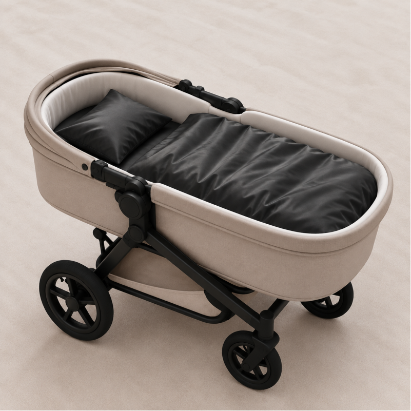 Комплект постельного белья в коляску 60*80 Satin Light Pro 10-005 Dark Gray