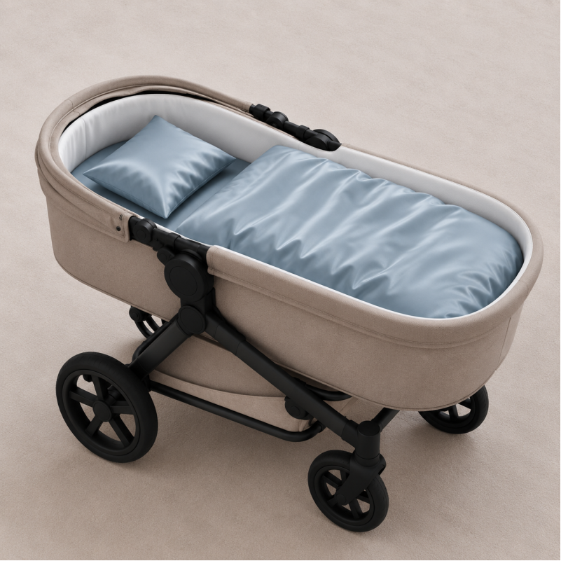 Комплект постельного белья в коляску 60*80 Satin Light Pro 10-019 Gray-blue