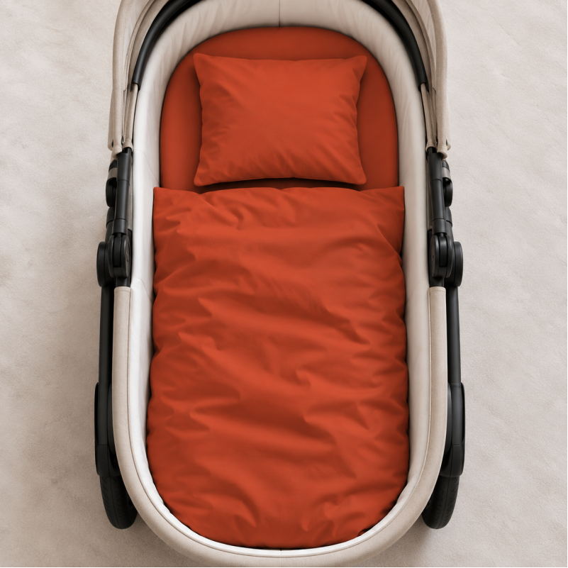 Комплект постельного белья в коляску 60*80 Satin Premium 0081 Terracotta - 1