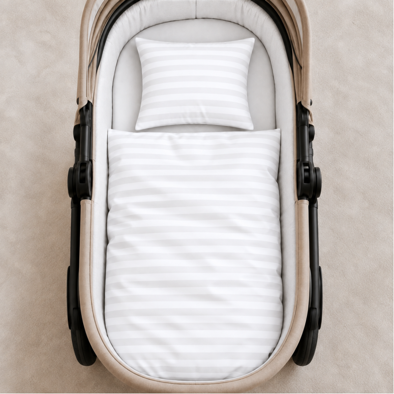 Комплект постельного белья в коляску 60*80 Satin Stripe 30-0001 White - 1