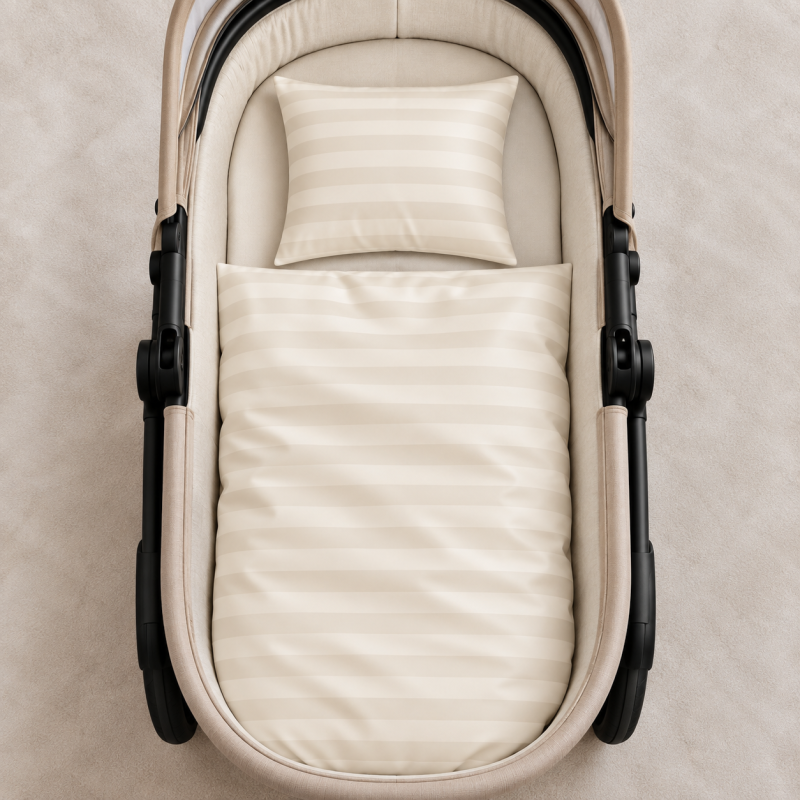 Комплект постельного белья в коляску 60*80 Satin Stripe 30-0002 Soft Yellow - 1