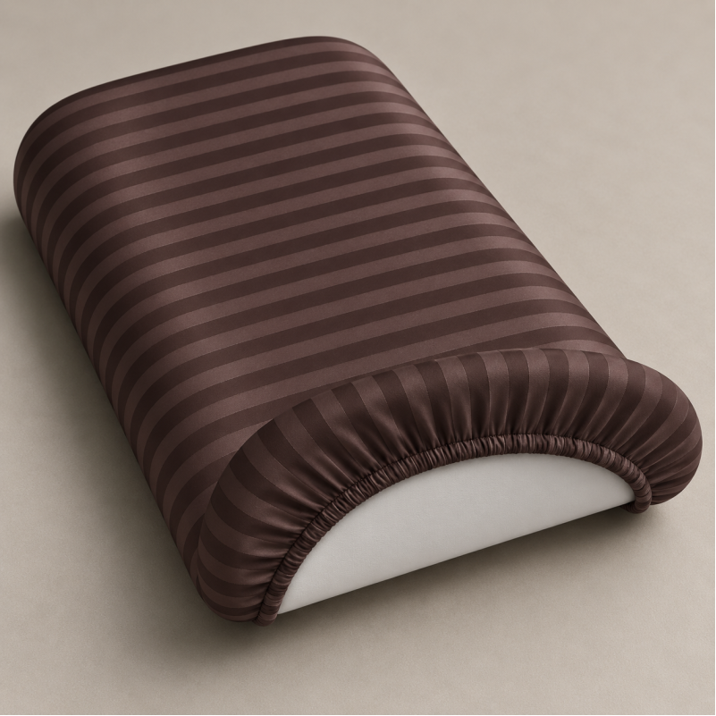 Комплект постельного белья в коляску 60*80 Satin Stripe 30-0006 Dark Brown - 2