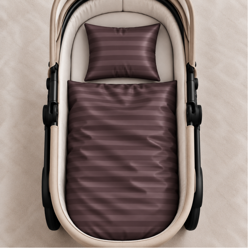 Комплект постельного белья в коляску 60*80 Satin Stripe 30-0008 Smoky Pink - 1