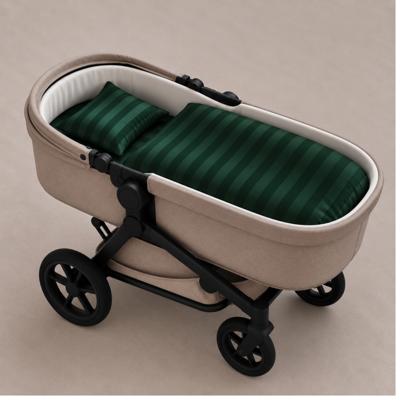 Комплект постельного белья в коляску 60*80 Satin Stripe 30-0017 Green