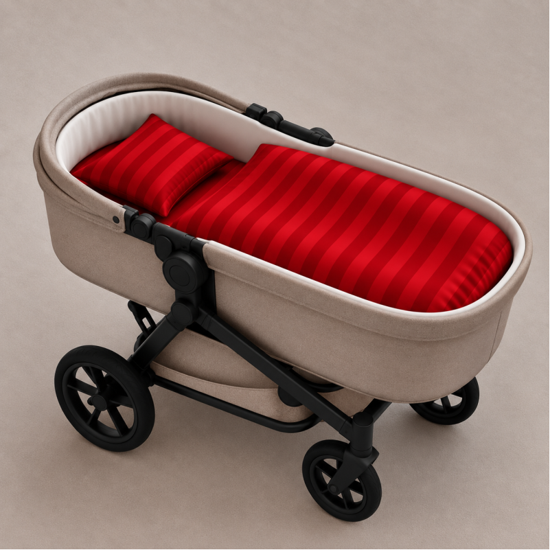 Комплект постельного белья в коляску  60*80 Satin Stripe 30-0018 Red