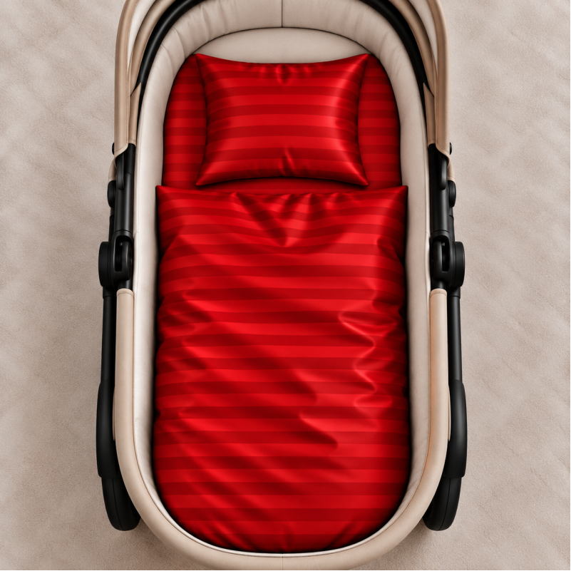 Комплект постельного белья в коляску  60*80 Satin Stripe 30-0018 Red - 1