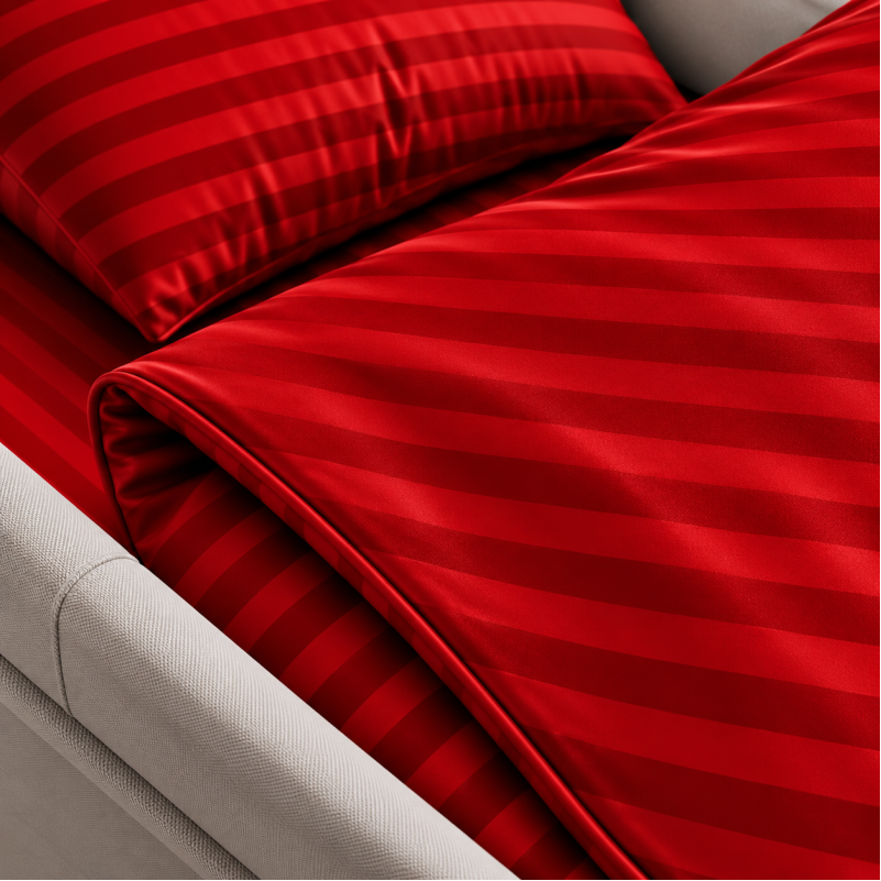 Комплект постельного белья в коляску  60*80 Satin Stripe 30-0018 Red - 3