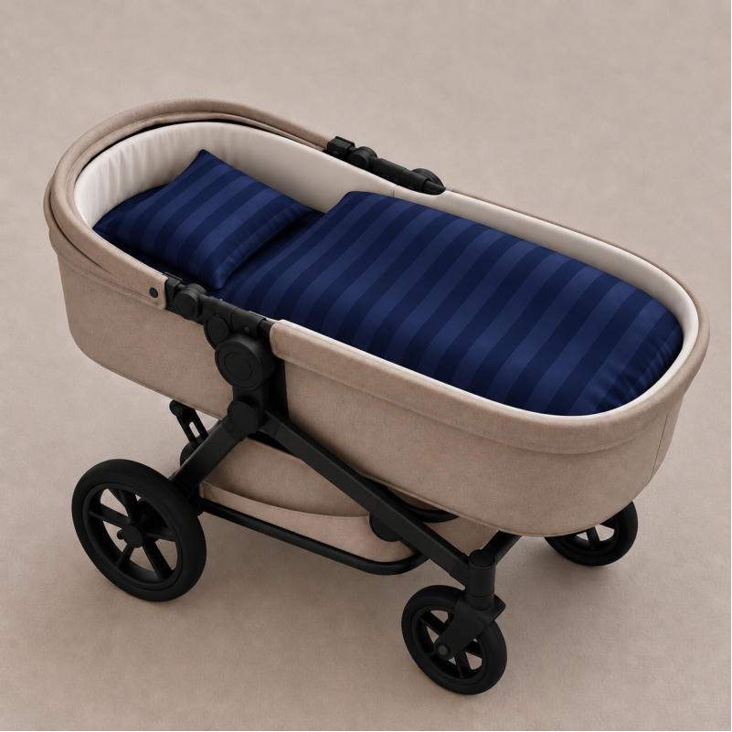 Комплект постельного белья в коляску  60*80 Satin Stripe 30-0020 Smoky Blue