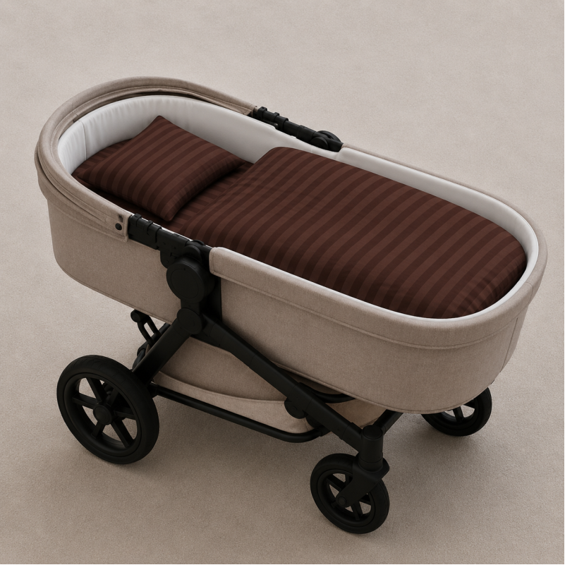 Комплект постельного белья в коляску 60*80 17-0617 Stripe Brown