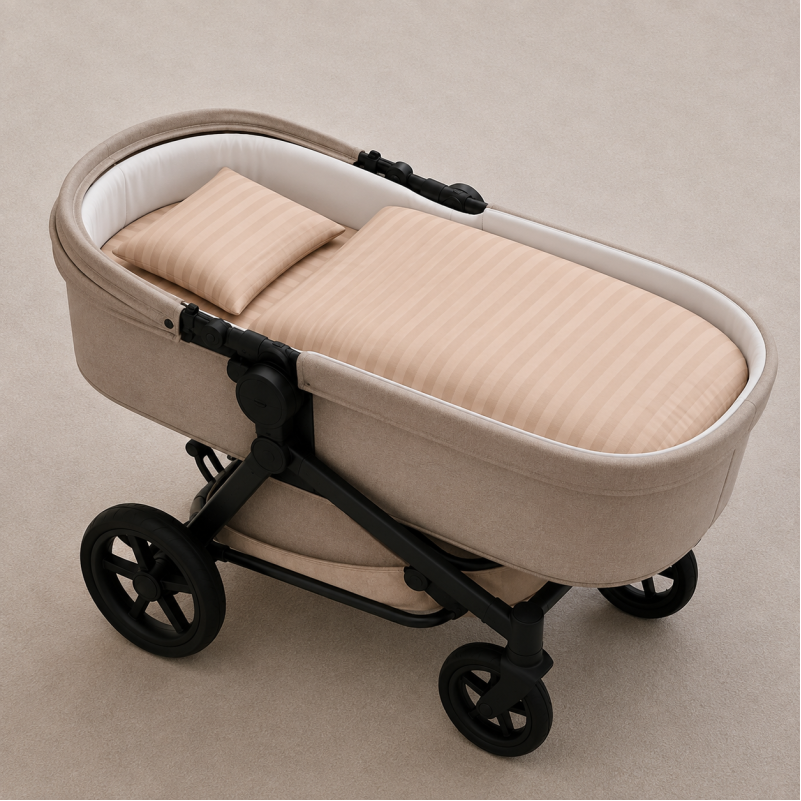 Комплект постельного белья в коляску 60*80 Ranforce Elite 17-0602 Stripe Creamy