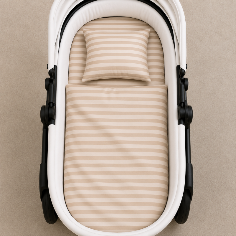 Комплект постельного белья в коляску 60*80 17-0610 Stripe Light Brown - 1