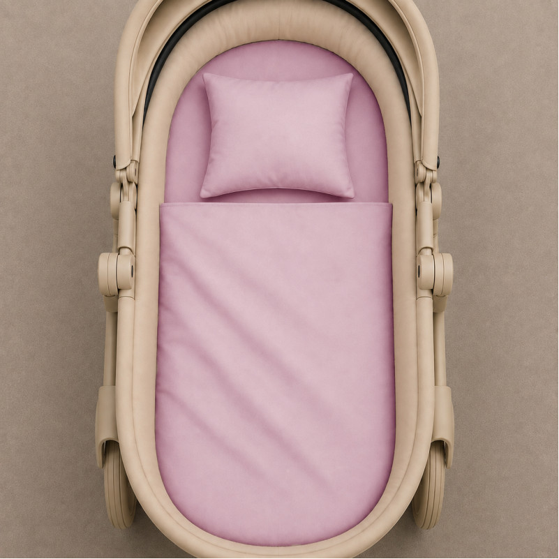 Комплект постельного белья в коляску 60*80 Фланель 008 Pink - 1
