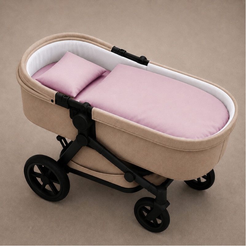 Комплект постельного белья в коляску 60*80 Фланель 008 Pink