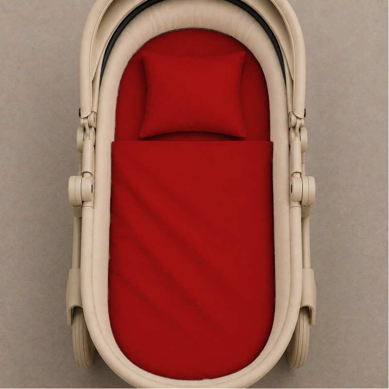 Комплект постельного белья в коляску 60*80 Фланель 009 Red - 1