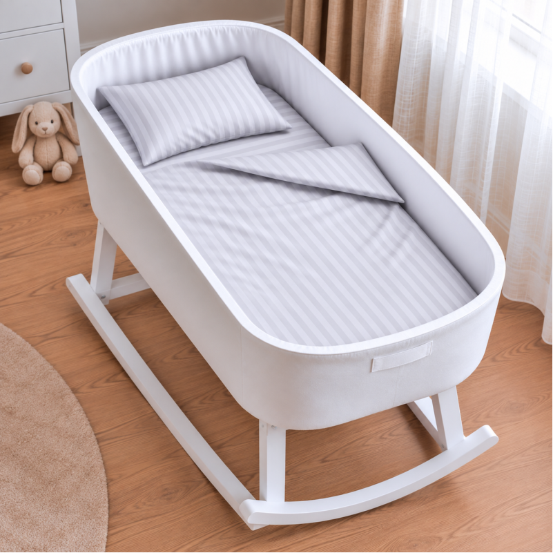 Комплект постельного белья в кроватку 90*110 Ranforce Elite 17-0600 Stripe White Gray