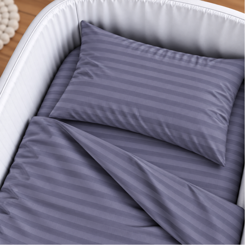Комплект постельного белья в кроватку 90*110 Ranforce Elite 17-0601 Stripe Gray - 2