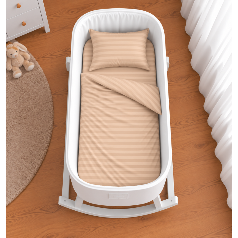 Комплект постельного белья в кроватку 90*110 Ranforce Elite 17-0602 Stripe Creamy - 1