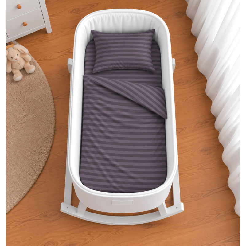 Комплект постельного белья в кроватку 90*110 Ranforce Elite 17-0603 Stripe Violet - 1