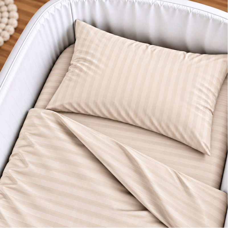 Комплект постельного белья в кроватку 90*110 Ranforce Elite 17-0604 Stripe Yellow - 2