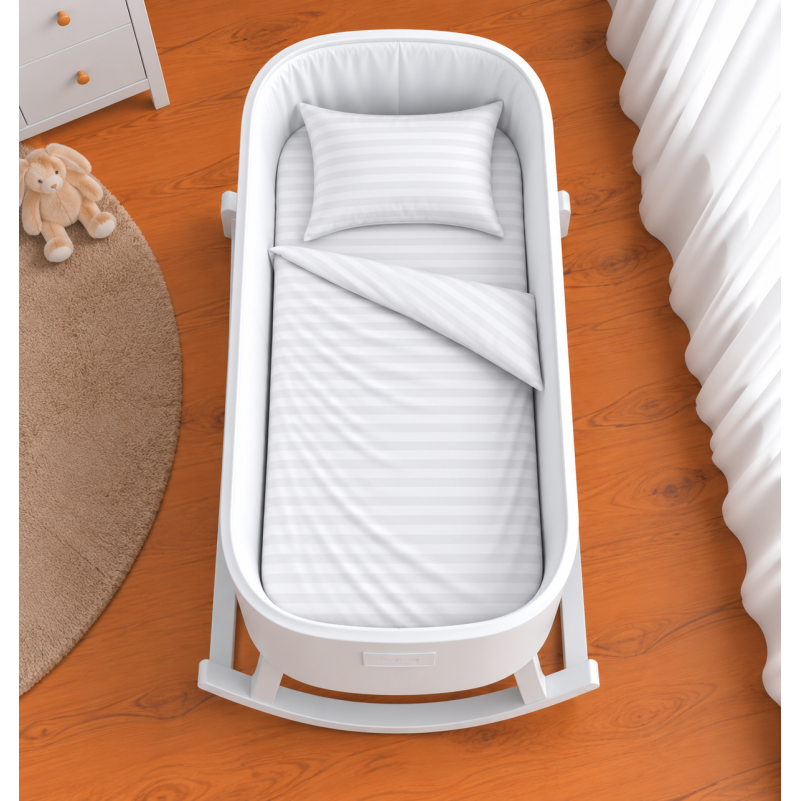 Комплект постельного белья в кроватку 90*110 Ranforce Elite 17-0605 Stripe White - 1