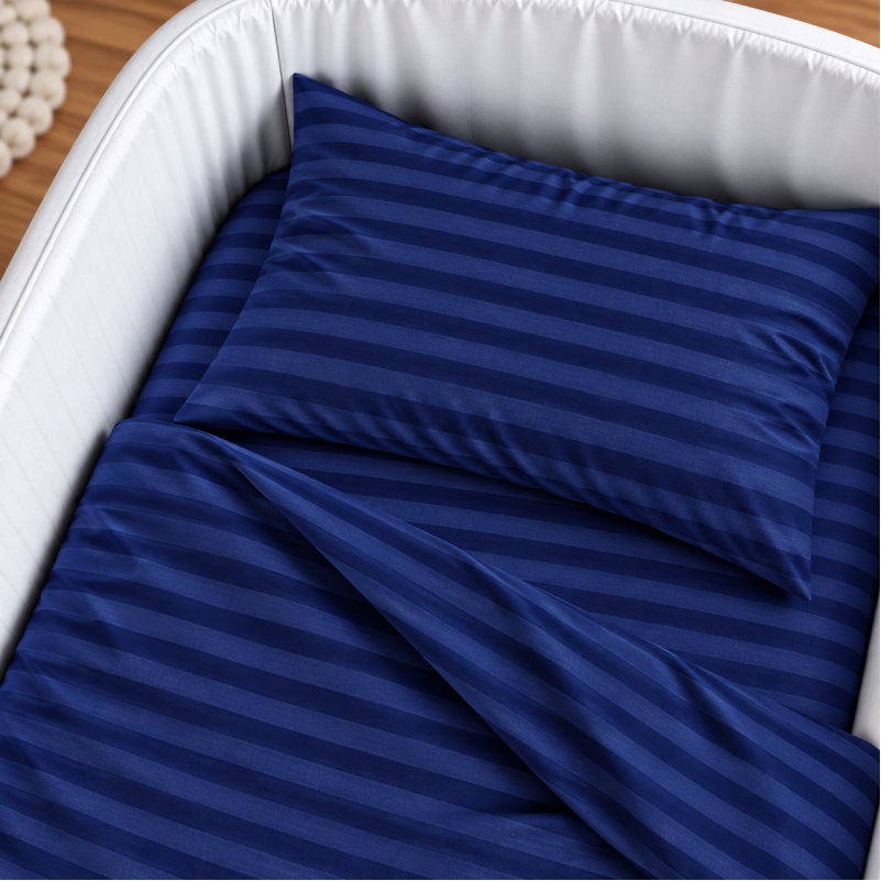 Комплект постельного белья в кроватку 90*110 Ranforce Elite 17-0609 Stripe Blue - 2