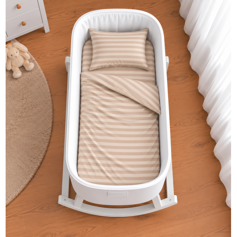 Комплект постельного белья в кроватку 90*110 Ranforce Elite 17-0610 Stripe Light Brown - 1