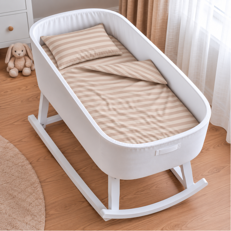 Комплект постельного белья в кроватку 90*110 Ranforce Elite 17-0610 Stripe Light Brown