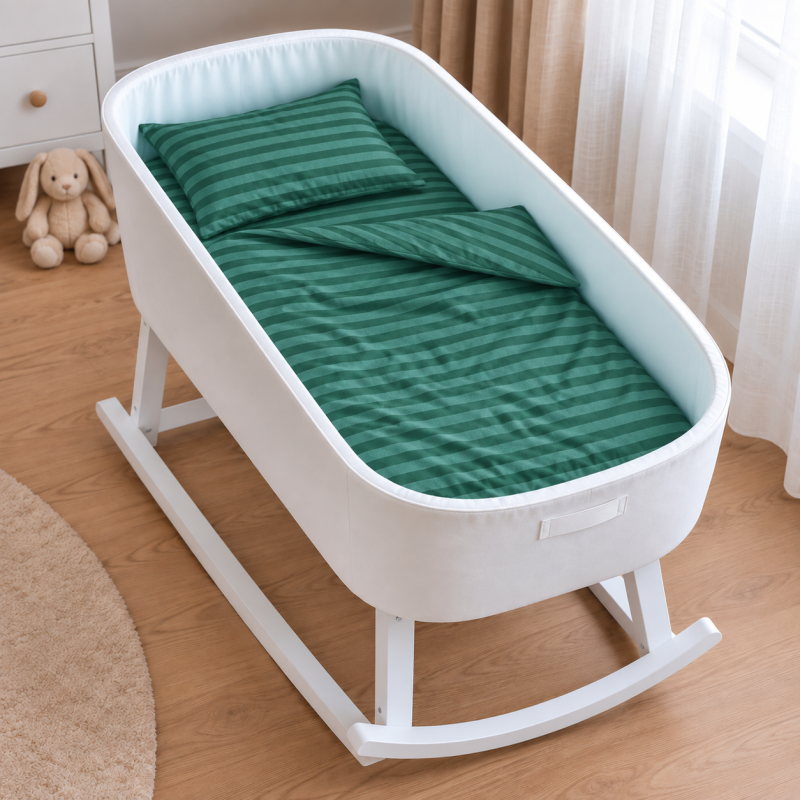 Комплект постельного белья в кроватку  90*110 17-0612 Stripe Emerald