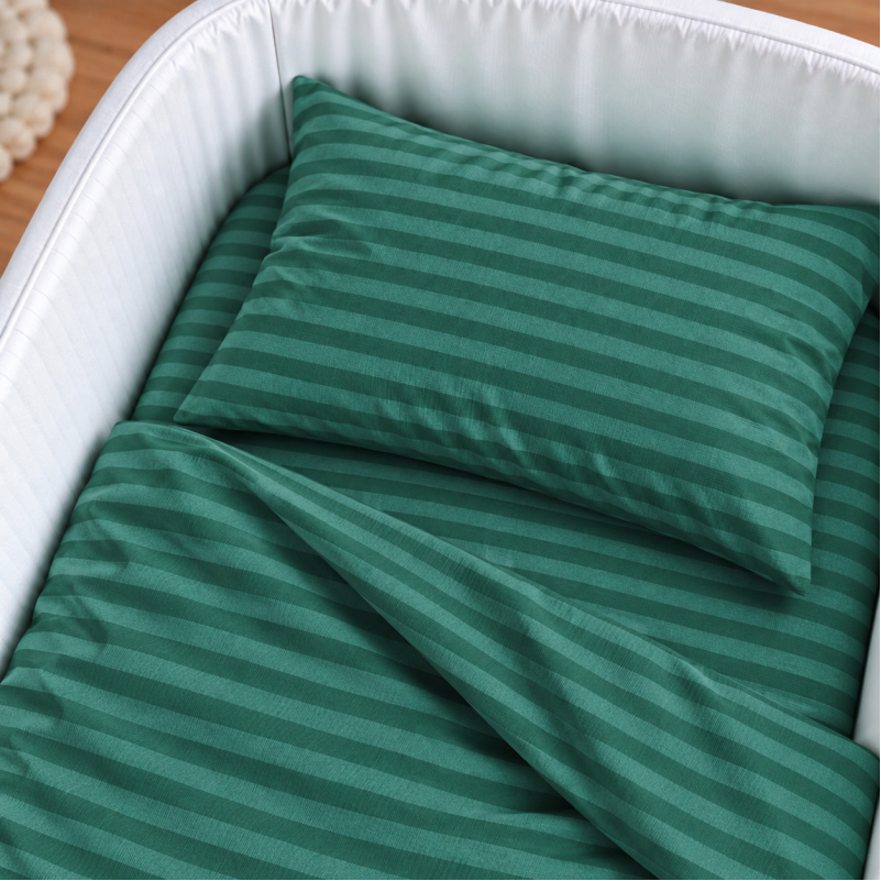 Комплект постельного белья в кроватку  90*110 17-0612 Stripe Emerald - 2