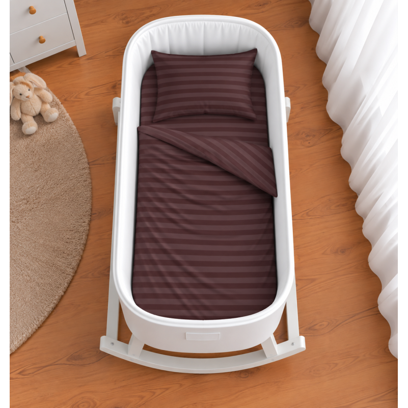 Комплект постельного белья в кроватку 90*110 17-0617 Stripe Brown - 1
