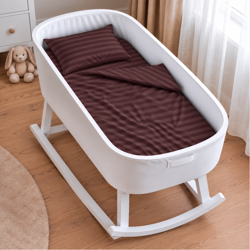 Комплект постельного белья в кроватку 90*110 17-0617 Stripe Brown