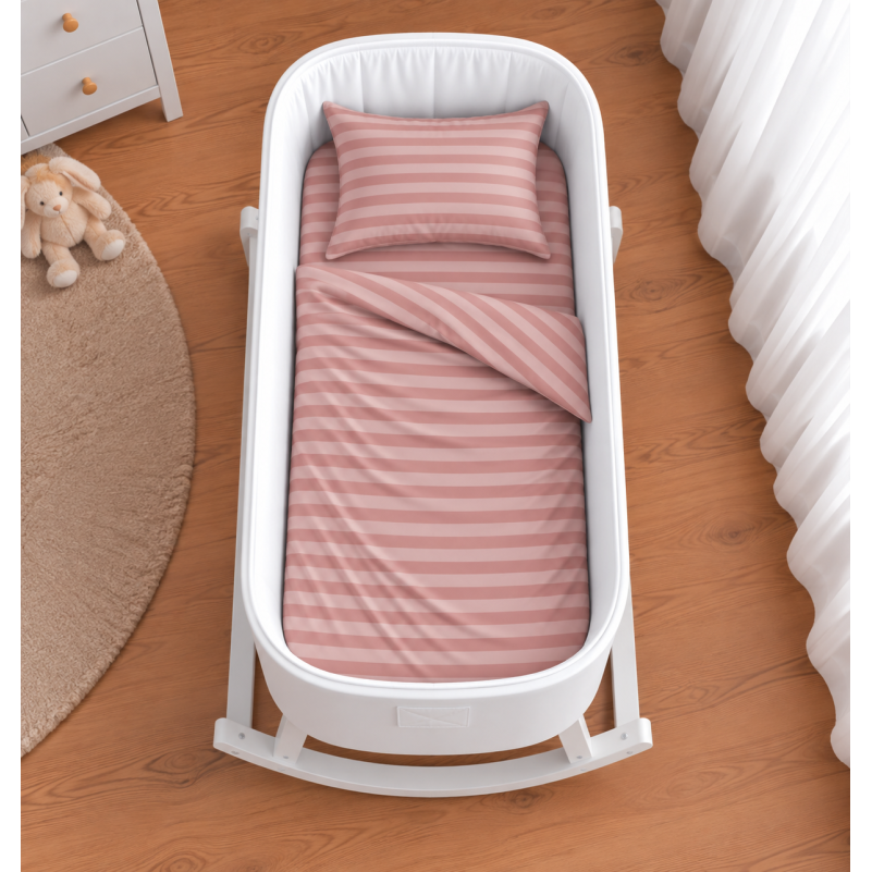 Комплект постельного белья в кроватку 90*110 17-0773 Nude stripes - 1