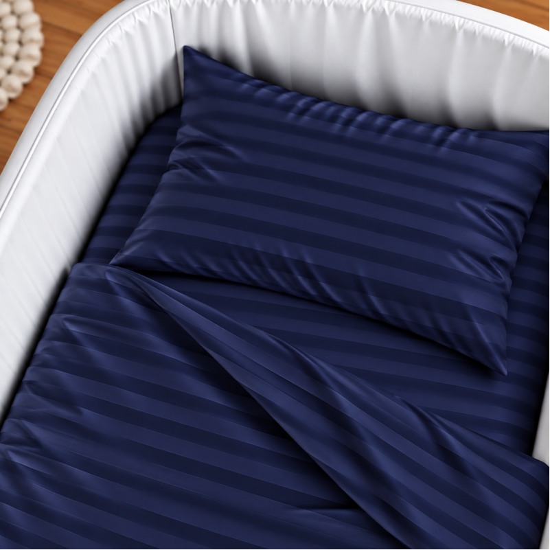 Комплект постельного белья в кроватку 90*110 Satin Jacquard Blu sea - 2
