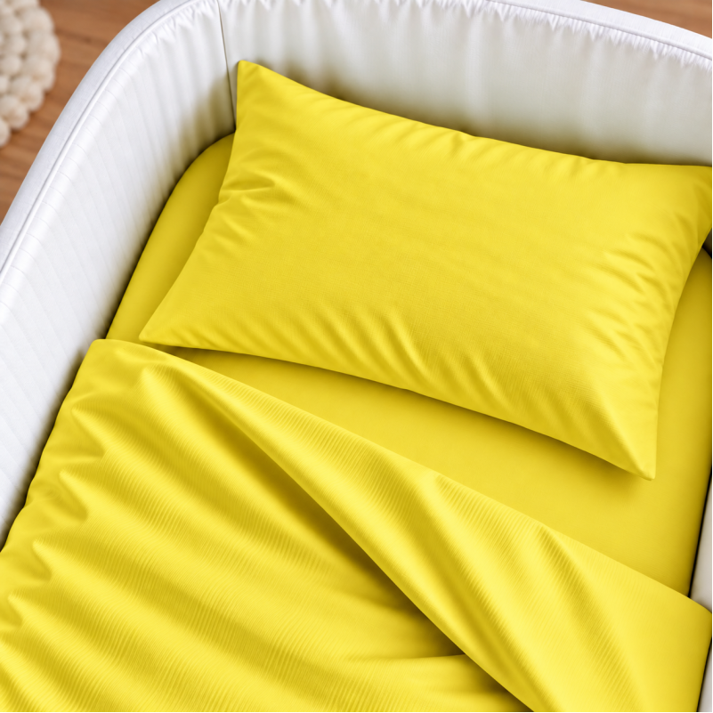 Комплект постельного белья в кроватку 90*110 Satin Light Pro 10-002 Yellow - 2