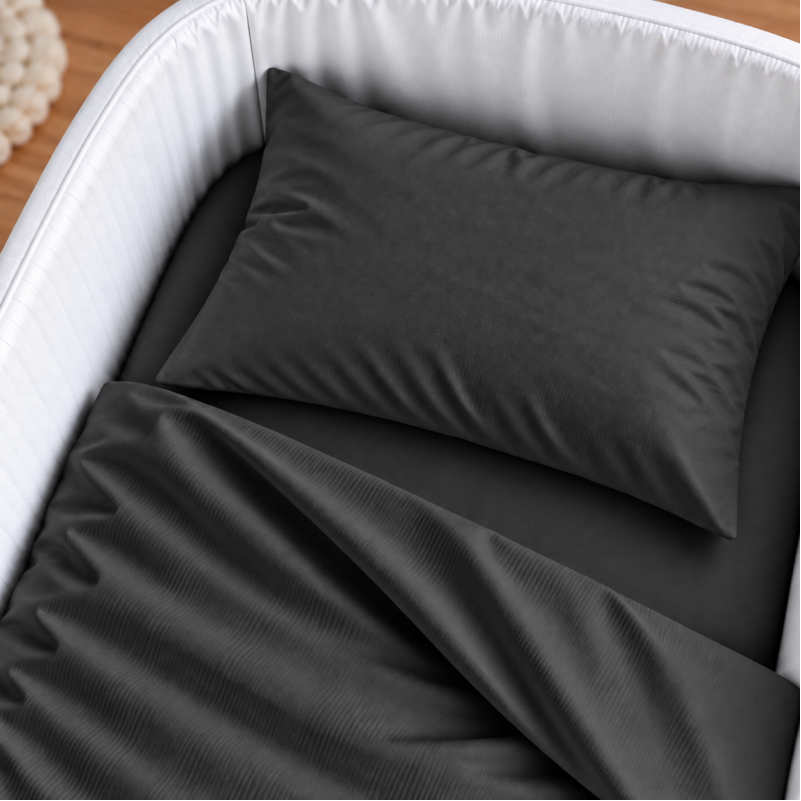 Комплект постельного белья в кроватку 90*110 Satin Light Pro 10-005 Dark Gray - 2