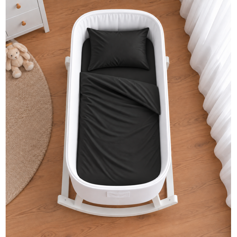 Комплект постельного белья в кроватку 90*110 Satin Light Pro 10-006 Black - 1
