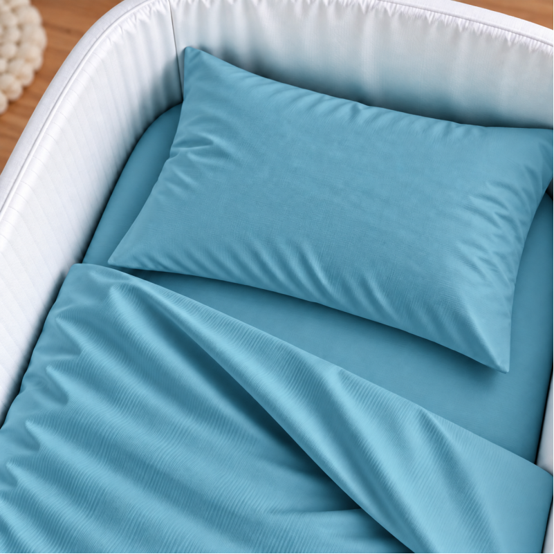 Комплект постельного белья в кроватку 90*110 Satin Light Pro 10-008 Blue - 2