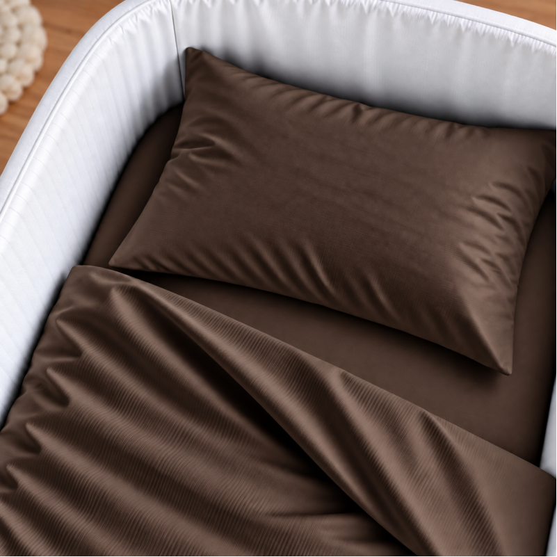 Комплект постельного белья в кроватку 90*110 Satin Light Pro 10-010 Brown - 2