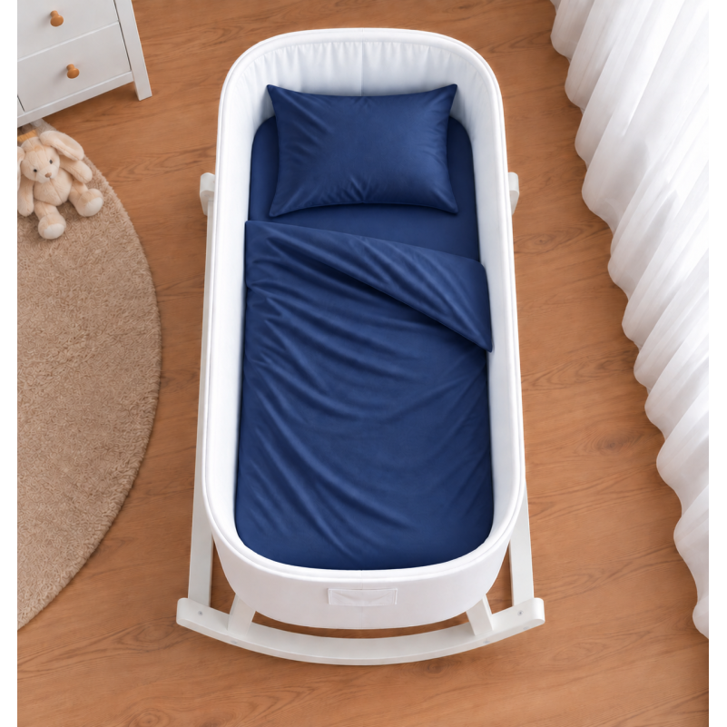 Комплект постельного белья в кроватку 90*110 Satin Light Pro 10-011 Dark Blue - 1