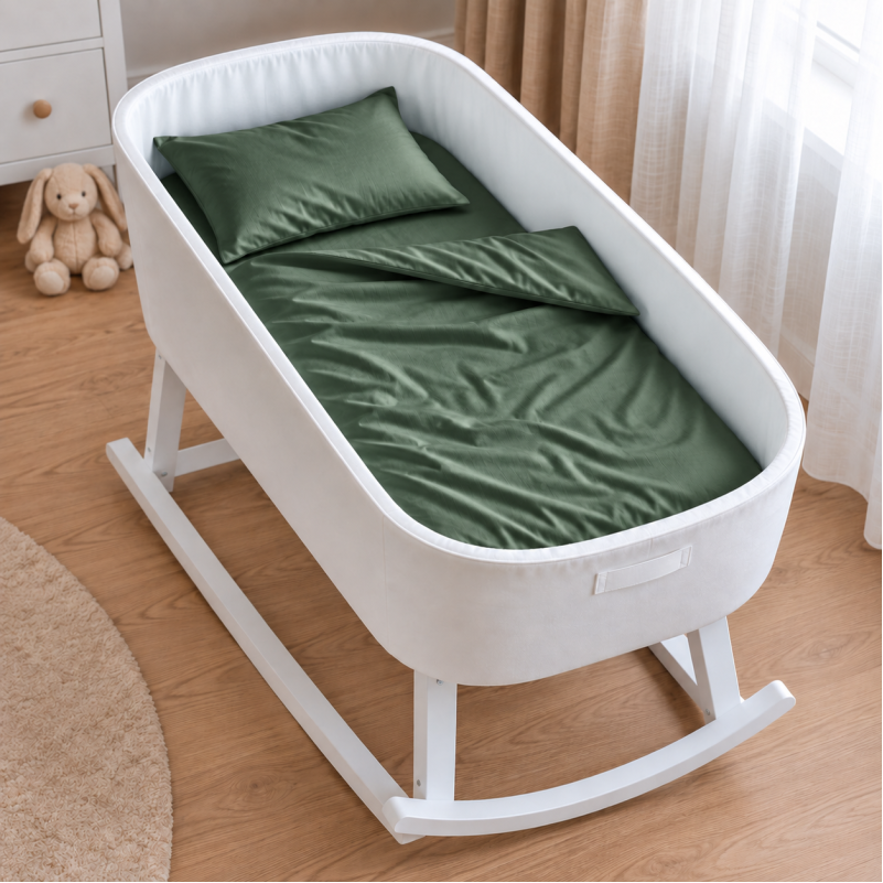 Комплект постельного белья в кроватку 90*110 Satin Light Pro 10-017 Green Olive