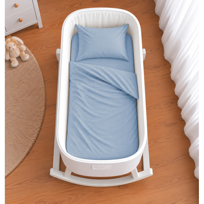 Комплект постельного белья в кроватку 90*110 Satin Light Pro 10-019 Gray-blue - 1