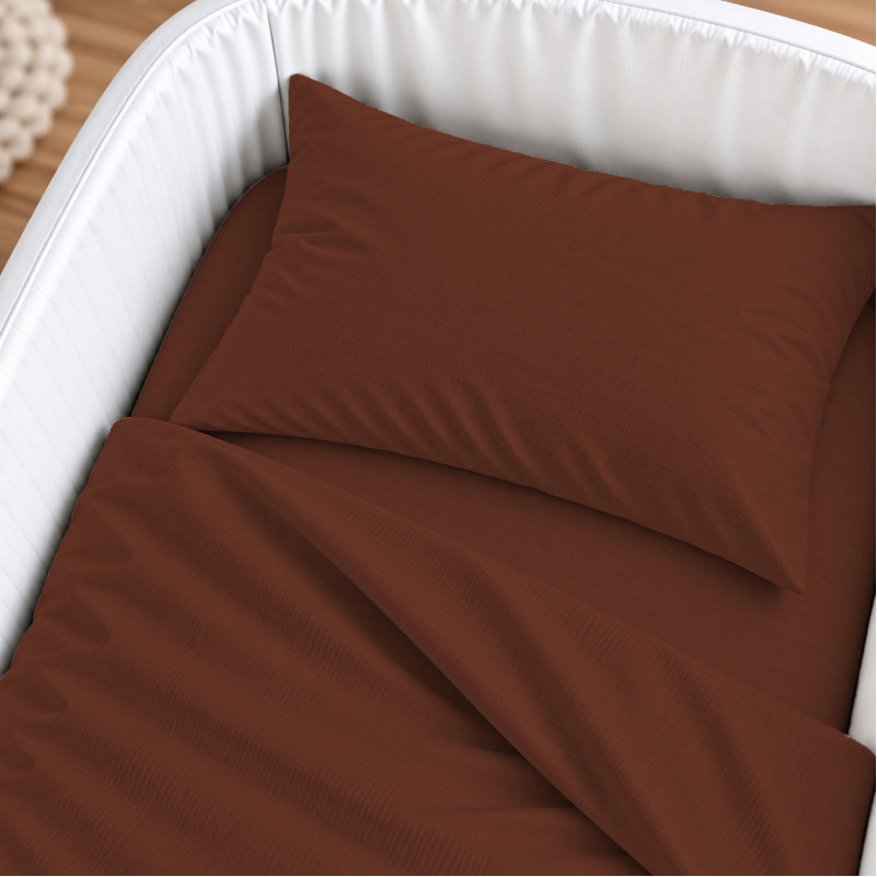 Комплект постельного белья в кроватку 90*110 Satin Light Pro 10-021 Brick red - 2