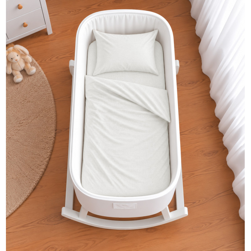 Комплект постельного белья в кроватку 90*110 Satin Premium 0001 Moko White - 1