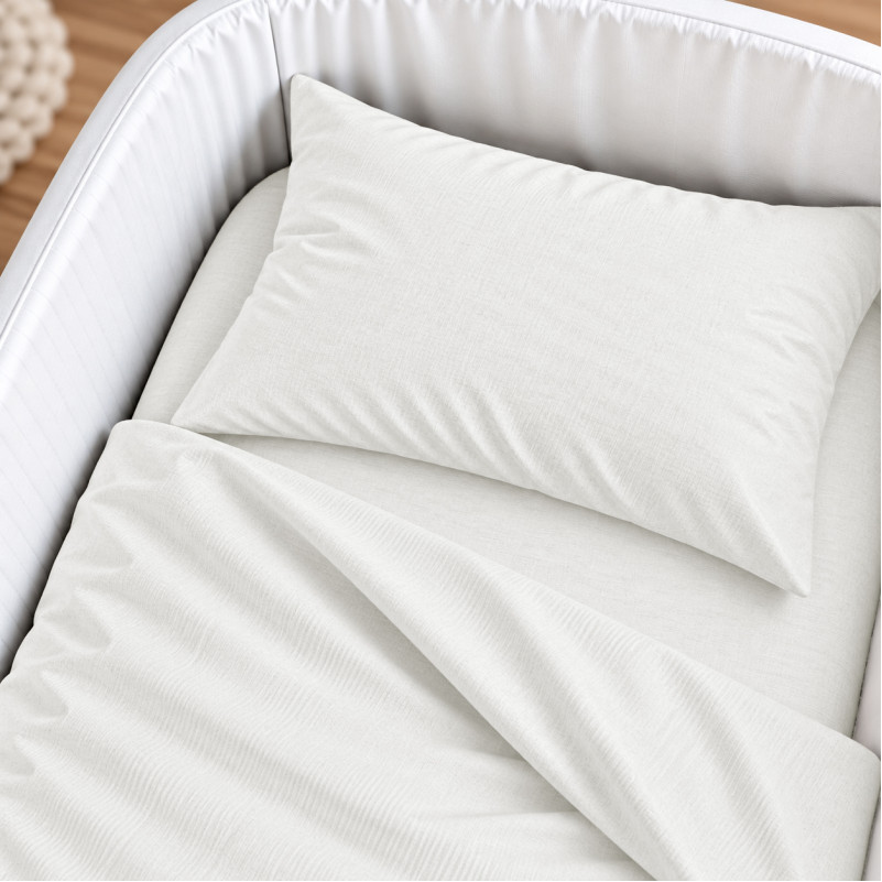Комплект постельного белья в кроватку 90*110 Satin Premium 0001 Moko White - 2
