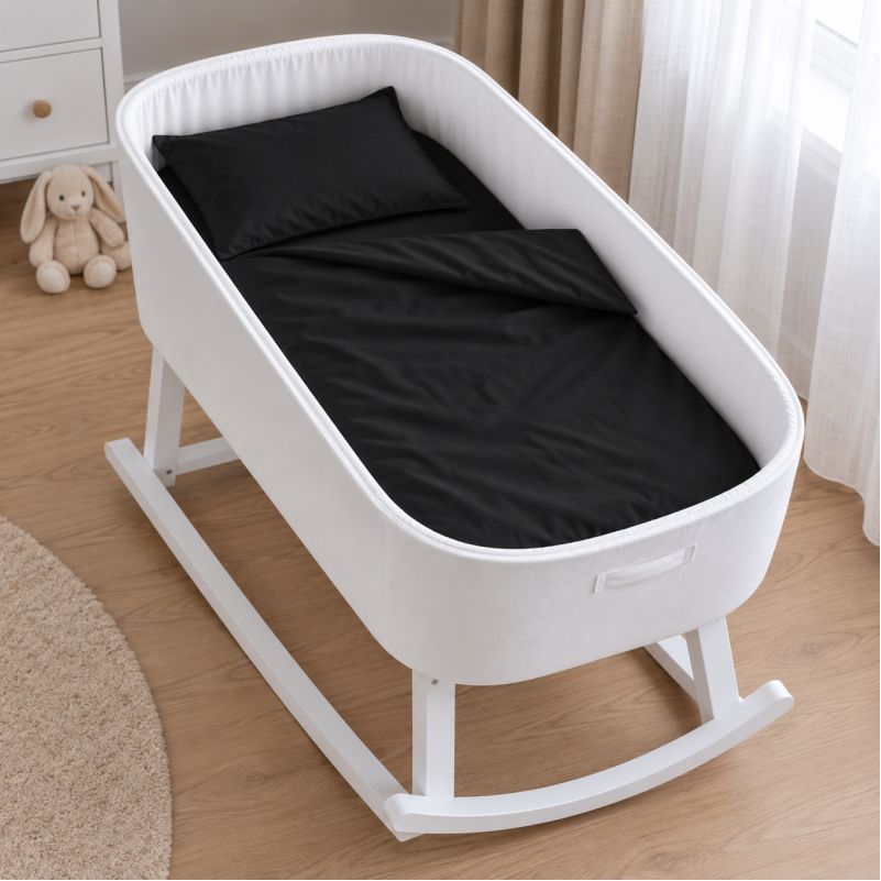 Комплект постельного белья в кроватку 90*110 Satin Premium 0055 Black Pearl