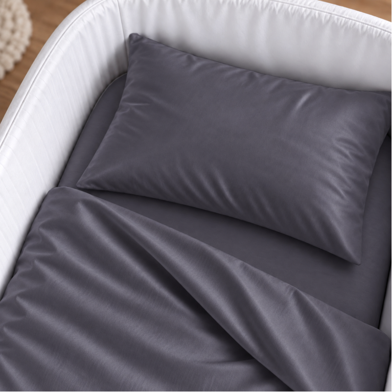 Комплект постельного белья в кроватку 90*110 Satin Premium 0240 Iron grey - 3
