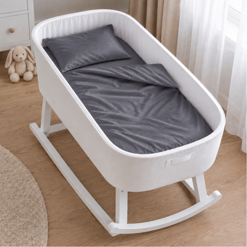 Комплект постельного белья в кроватку 90*110 Satin Premium 0240 Iron grey