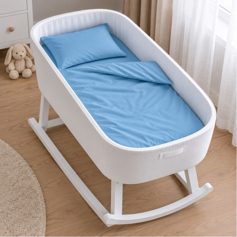 Комплект постельного белья в кроватку 90*110 Satin Premium 0845 Blue Wave